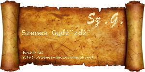Szenes Győző névjegykártya